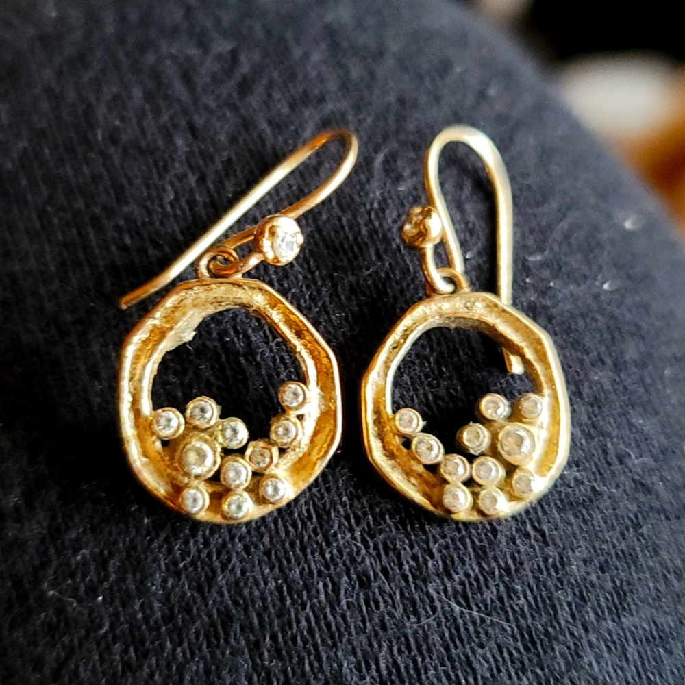 One of a Kind Authentic Sarah Graham Pebble Diamond Earrings